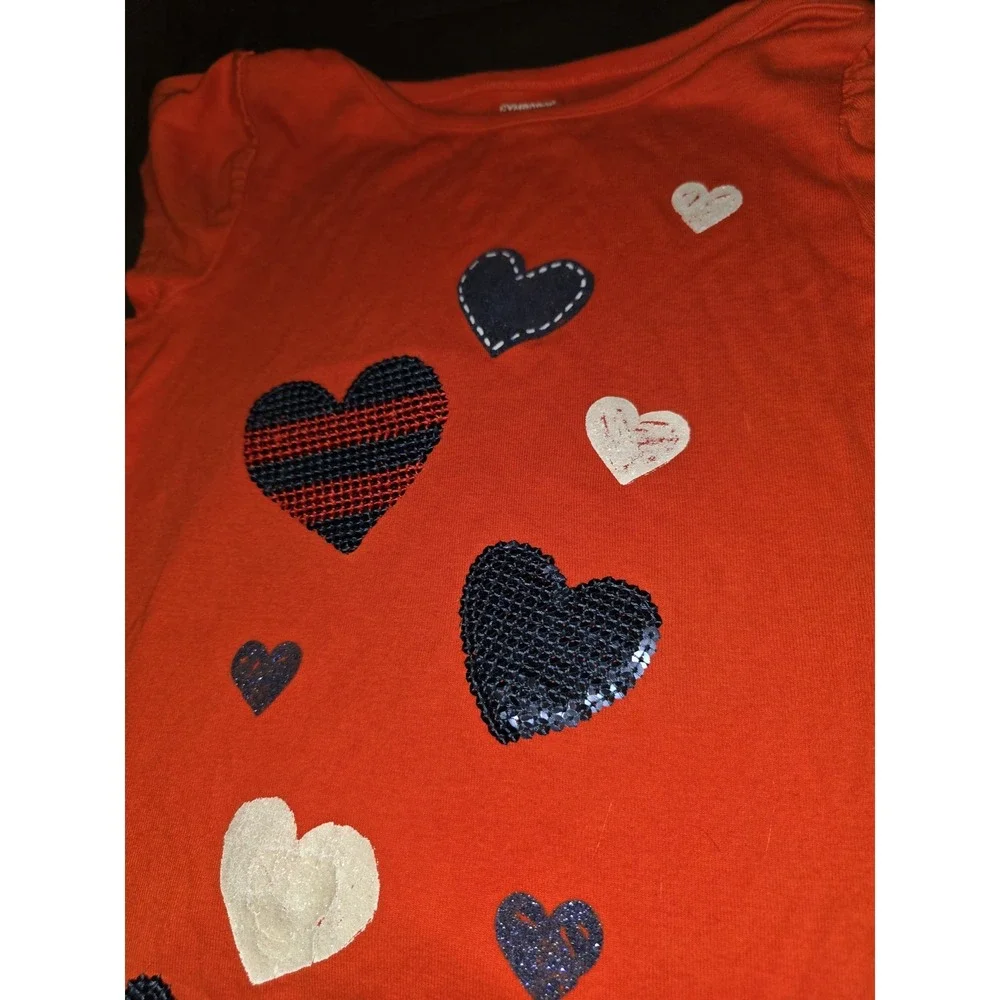 Gymboree prep perfect orange navy hearts top size 8 skort 7 outfit